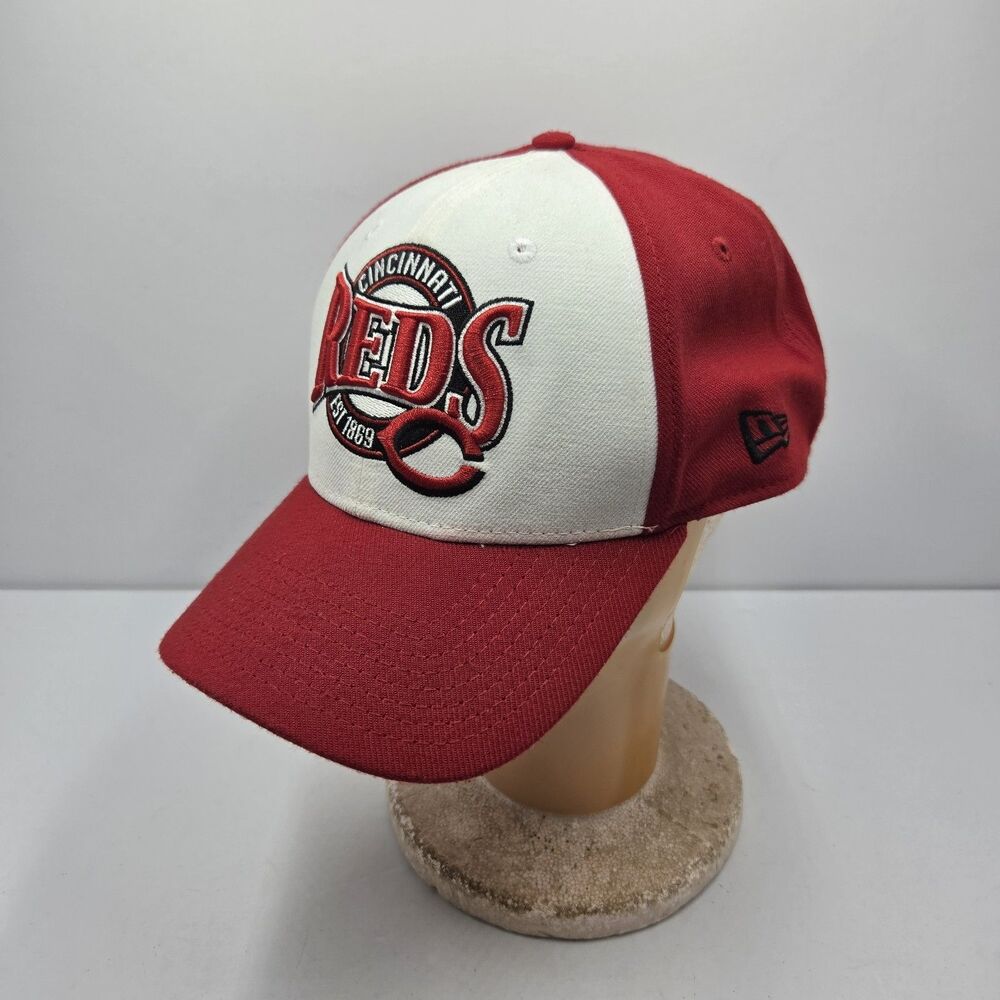 New Era 39THIRTY Cincinnati Reds Hat Red White Stretch Fit MLB Baseball Cap L/XL